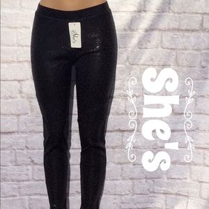 NWT Black cheetah print leggings A21